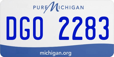 MI license plate DGO2283