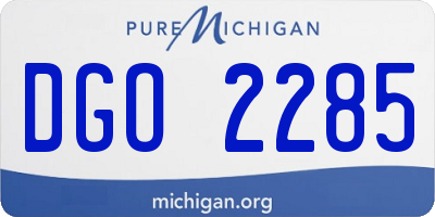 MI license plate DGO2285