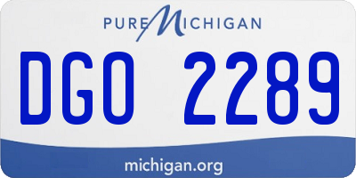 MI license plate DGO2289