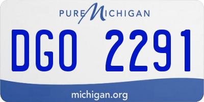 MI license plate DGO2291