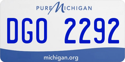 MI license plate DGO2292