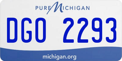 MI license plate DGO2293
