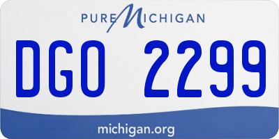 MI license plate DGO2299