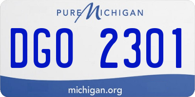 MI license plate DGO2301