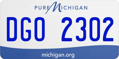 MI license plate DGO2302