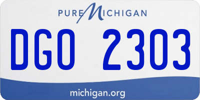 MI license plate DGO2303