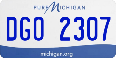 MI license plate DGO2307