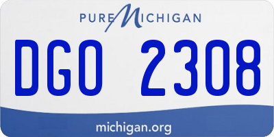 MI license plate DGO2308