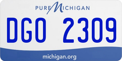 MI license plate DGO2309