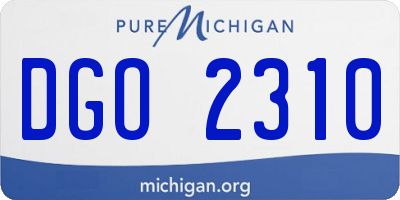 MI license plate DGO2310