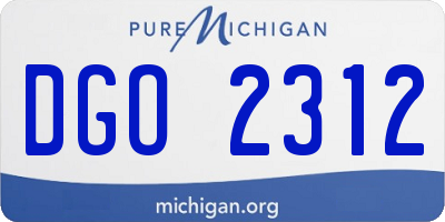 MI license plate DGO2312