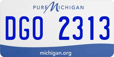 MI license plate DGO2313