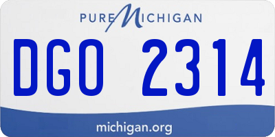 MI license plate DGO2314