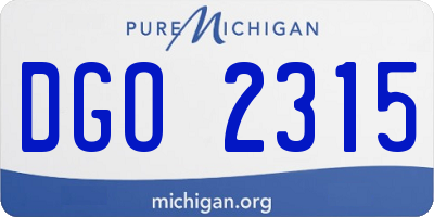 MI license plate DGO2315