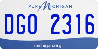 MI license plate DGO2316