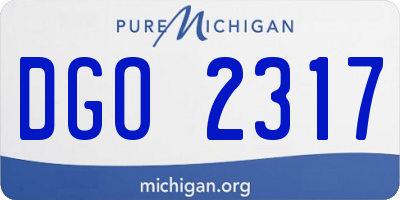MI license plate DGO2317
