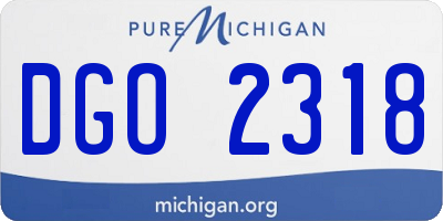 MI license plate DGO2318