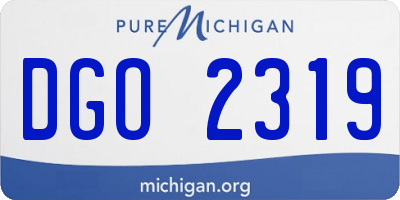 MI license plate DGO2319