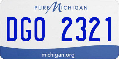 MI license plate DGO2321