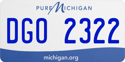 MI license plate DGO2322