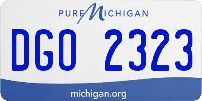 MI license plate DGO2323