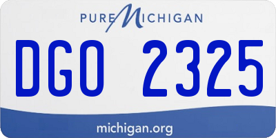 MI license plate DGO2325