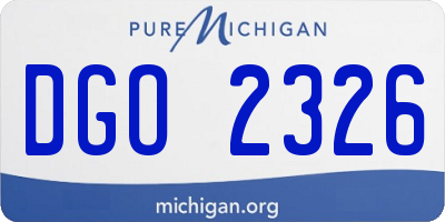 MI license plate DGO2326