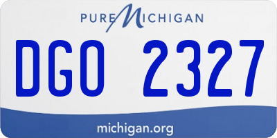 MI license plate DGO2327
