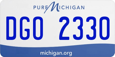 MI license plate DGO2330