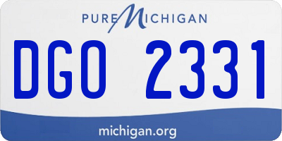 MI license plate DGO2331