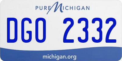 MI license plate DGO2332