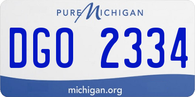 MI license plate DGO2334