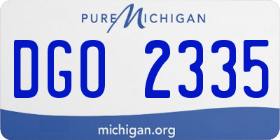 MI license plate DGO2335