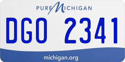 MI license plate DGO2341