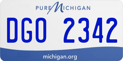 MI license plate DGO2342