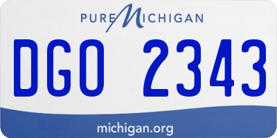 MI license plate DGO2343