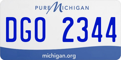 MI license plate DGO2344