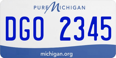 MI license plate DGO2345