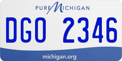 MI license plate DGO2346