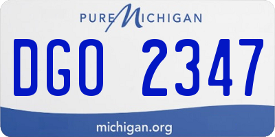 MI license plate DGO2347