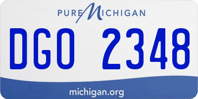 MI license plate DGO2348