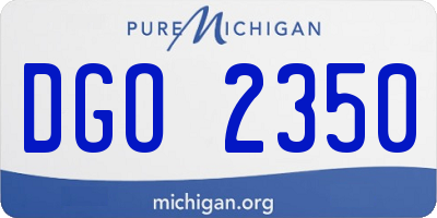 MI license plate DGO2350