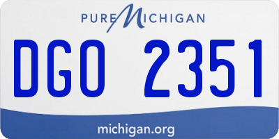 MI license plate DGO2351