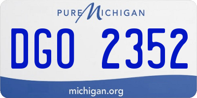 MI license plate DGO2352