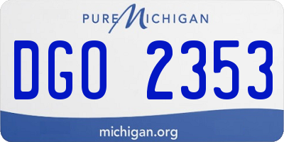 MI license plate DGO2353
