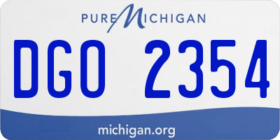 MI license plate DGO2354