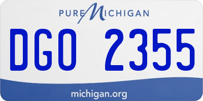 MI license plate DGO2355