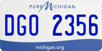 MI license plate DGO2356
