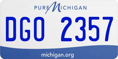 MI license plate DGO2357