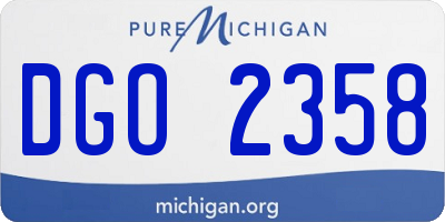 MI license plate DGO2358